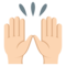 Raising Hands - Light emoji on Emojione